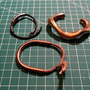 Set of 3 Black and Gold Bracelets